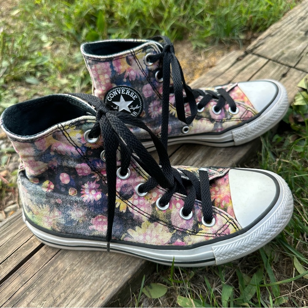 Watercolor Flower Converse High Tops 5